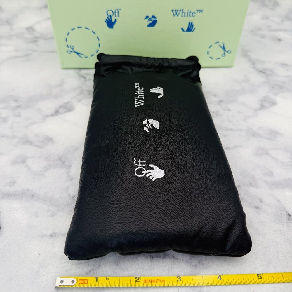 Off-White Sunglasses Case Set, Mint Boxed, Padded Drawstring Bag, Cleaning Cloth - Picture 5 of 8
